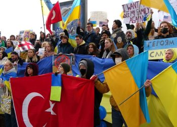 İstanbul’da yaşayan Ukraynalılardan protesto